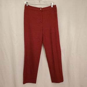 Adrienne Vittadini Brick Red Lined Wool Pants EUC
